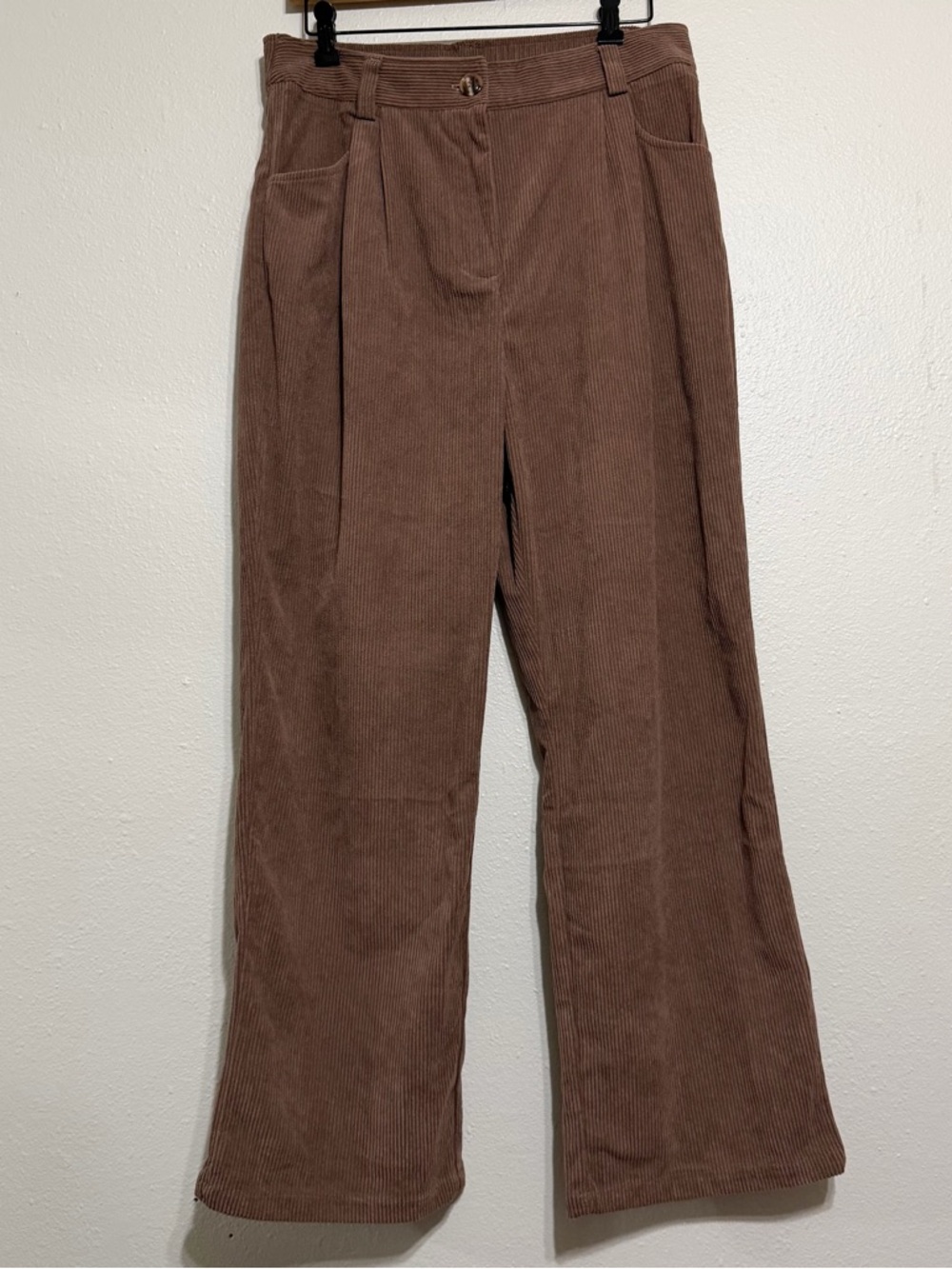 HALARA Brown Corduroy Wide-Leg Pants
